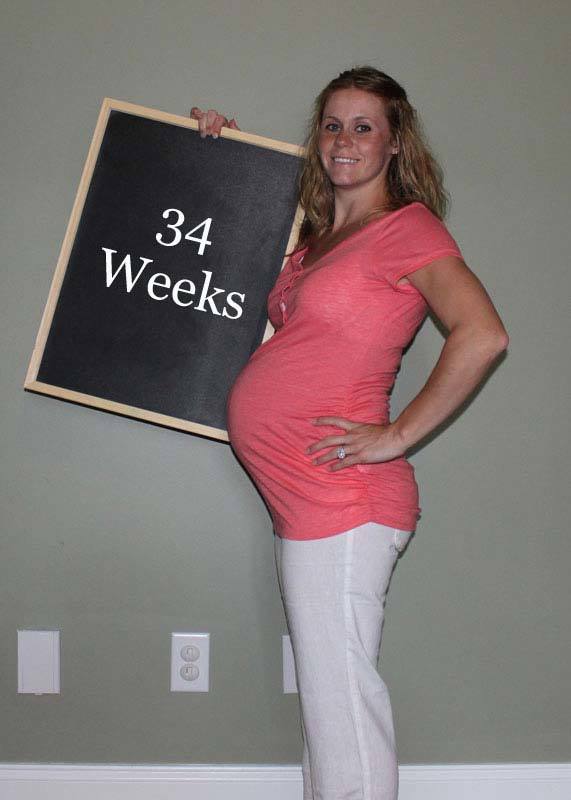 Что происходит с плодом и что чувствует женщина на 34 неделе беременности?