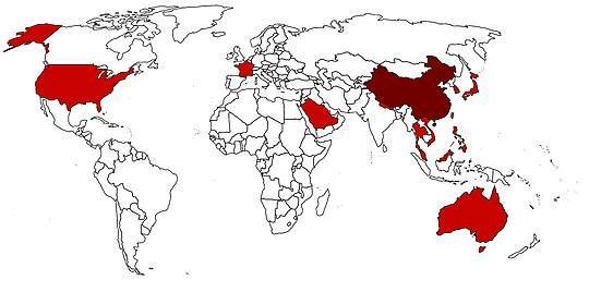 В каких странах коронавирус из Китая сейчас уже есть?