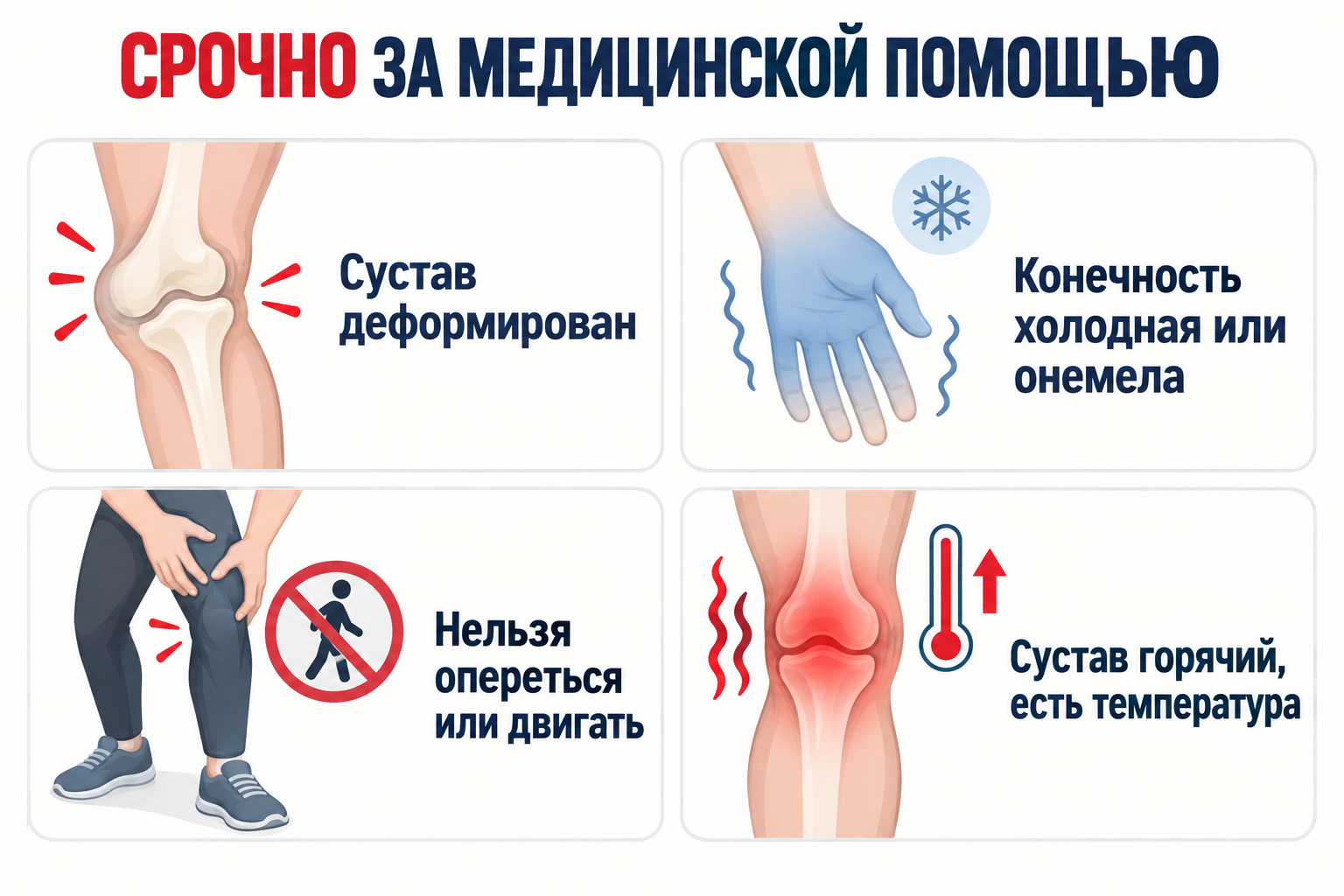 Инфографика: признаки для срочного обращения за медицинской помощью